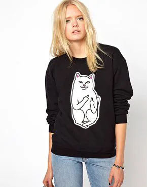 Ripndip Европа и Америка популярный бренд пары Карманный палец дешевые кошка напечатанный рисунок Горячая Толстовка