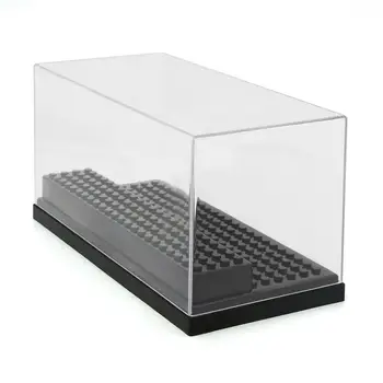 

2 Step Clear Display Case Acrylic Base Box for Legoe Figure Build Toy Stackable Display Case Gift Minifigures Black