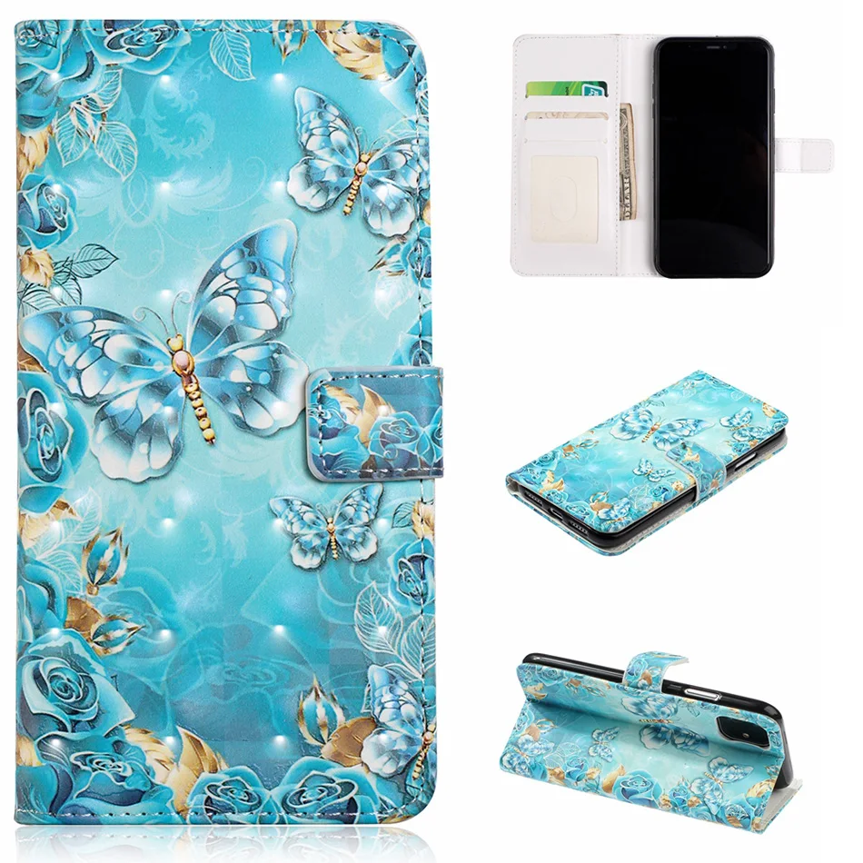 Цветок из искусственной кожи чехол для iPhone 8 7 Plus 6 6S Plus 5 5S SE кошелек сумка для iPhone 11 Pro XS Max XR X слот для карт задняя крышка телефона
