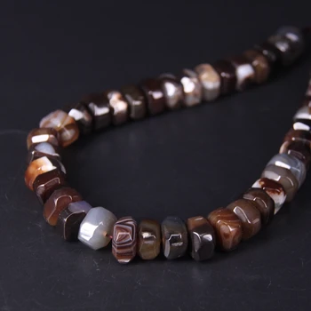 

15.5"/strand Brown Agates Faceted Rondelle Spacer Beads,Natural Onxy Stone Gems Cut Nugget Pendants Necklace Jewelry Making