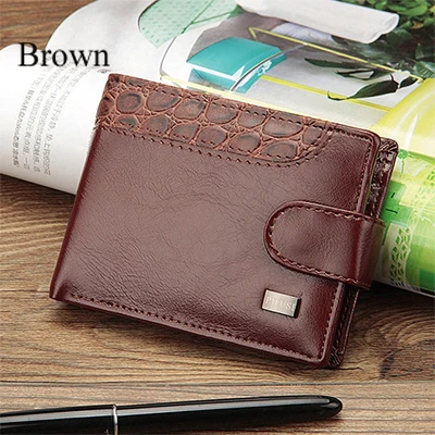 Brown Baellerry, кожаные винтажные мужские кошельки, карман для монет, на застежке, маленький кошелек, Ptgirl, кошелек для карт, монеты, тонкий кошелек heren leren portomonee - Цвет: Brown