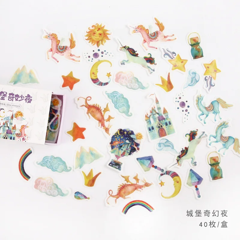 40 шт./кор. Kawaii сказка серии; модели с мультяшными изображениями Бумага Стикеры s ручка Декор Тетрадь Стикеры этикетка-наклейка для детей, подарок - Цвет: E