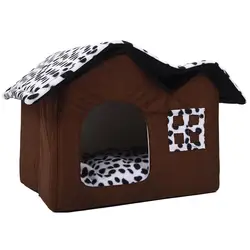 Новый роскошный высококачественный двойной домик для домашних животных коричневая комната для собак 50x40x35 см