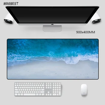 

MRGBES Mouse Pad 900x400mm Beach Azure Water Anti-slip Rubber Pads with Precision Hemming Desk Mats for LOL DOTA CSGO Games