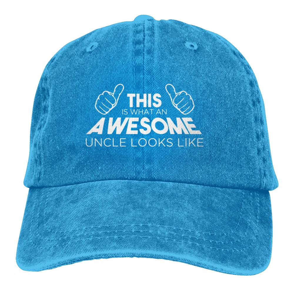Это то, что потрясающий дядюшка выглядит как Casquette темно-синий унисекс Мужские Женские джинсовые бейсболка с ремешком кепки Регулируемый Гольф папа шляпа