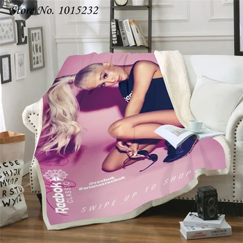 

Ariana Grand Funny Character Blanket 3D Print Sherpa Blanket on Bed Home Textiles Dreamlike Style 09