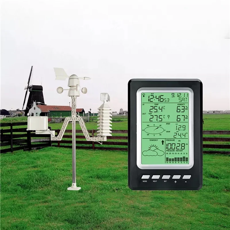 

Wireless Solar Sensor Weather Station WS1030 433Mhz Temperature Humidity Rain Pressure Wind Speed Wind Direction