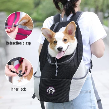 Pet Dog Carrier Bag Carrier For Dogs Backpack Out Double Shoulder Portable Travel Backpack Outdoor Dog Carrier Bag Travel set 1