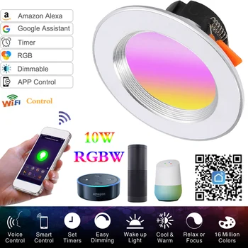 

Wifi Smart Downlight Led Recessed Lamp Dimmable Bulb RGBW Ceiling Light Fixture WiFi Control LED Panel light With LED Driver