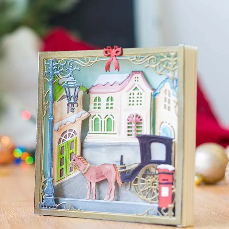 

Village Life Metal Cutting Die Stencils for DIY Scrapbooking Decorative Paper Cards Embossing Photo Album Making Craft 2019 new