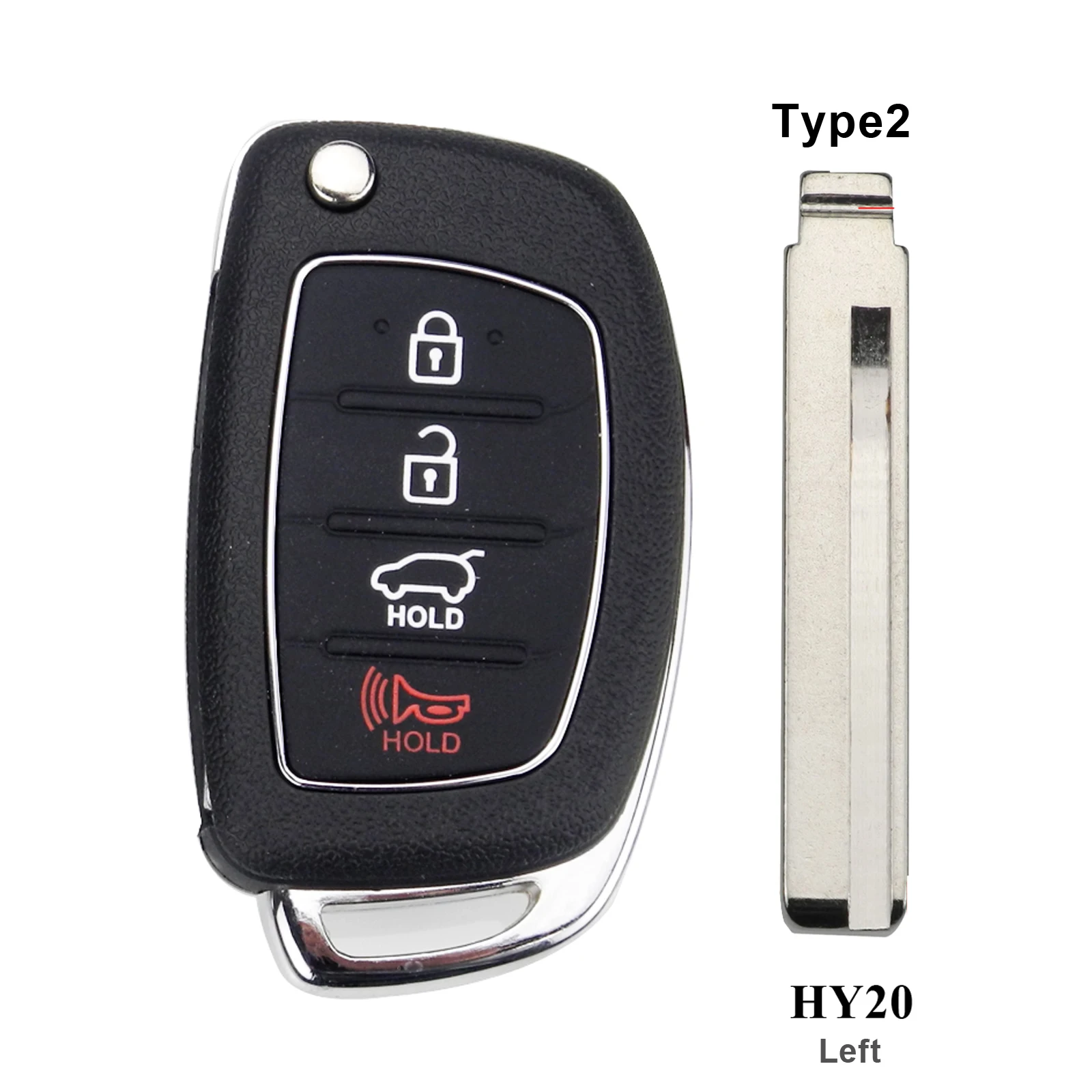 Jingyuqin 4 кнопки Флип складной пульт дистанционного ключа оболочки Брелок чехол для HYUNDAI Mistra Santa Fe Sonata Tucson Accent I30 I40 I45 заменить - Цвет: HY20 left