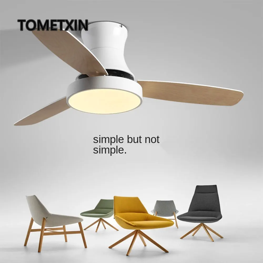 

ceiling fan with light remote control fans for home wooden modern lamp lighting DC Reverse summer winter air circulation