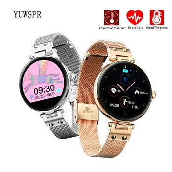 

Smart Women Watches Body Temperature ECG/BPG Calories Monitoring Fashion Mesh Band Lady Healthy Tracker Sports Wristwatch R6