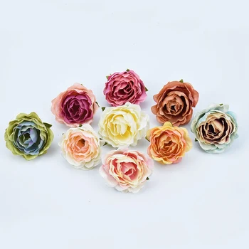 

200 Pieces Artificial flowers Multicolor roses Wedding holiday supplies Home decoration accessories Diy Scrapbooking Candy box
