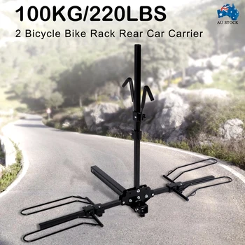 

Bicycle Carrier Parking Rack Foldable Platform 2 Bicycle Bike Rack Rear Car Carrier 2" Hitch Mount Adjustable Height