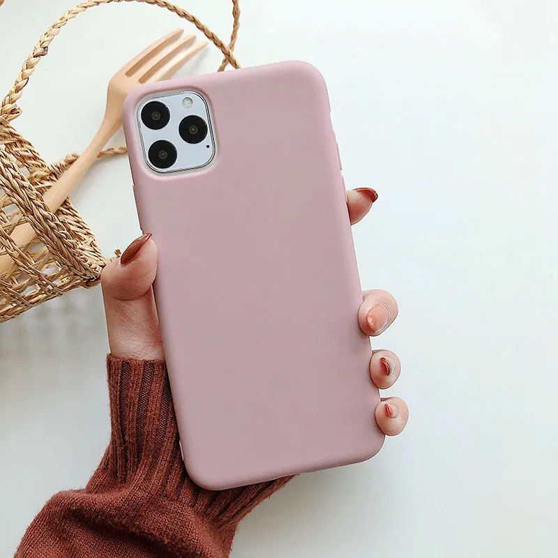Простые силиконовые чехлы для телефонов iPhone 11 Pro 11Pro Max матовый мягкий термополиуретан чехол для iPhone 11 Чехлы для задней панели