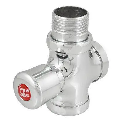 

Silver Tone PT 1" Male Thread Press Button Type Toilet Flush Valve