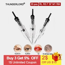 20 шт. nedles стерильные для тату иглы для тату пму машина для макияжа иглы SF RM RL SF MG микроблейдинг иглы картриджи magnum