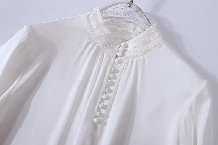 Красная шелковая блузка qipao для женщин высокого качества с длинным рукавом 4XL размера плюс повседневная сексуальная офисная одежда модные рубашки дропшиппинг