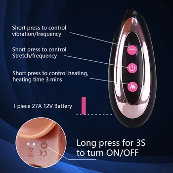 Wireless Heating Dildo Vibrator Telescopic Lick Thick Dildos for Women G Spot Massager Suction Cup Female Masturbators sex shop 6