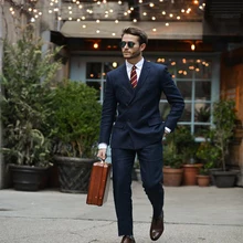 2022 Blue Business Suits Wedding Dress Tuxedos Dinner Suits costume homme terno masculino Custom Mens Suits 2PCS(Blazer+Pants)