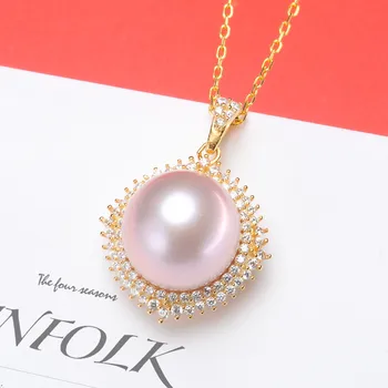 

Jewelry Handwork Pendant Base S925 Sterling Silver Pearl Pendant Accessories And Parts Findings Jewelry For DIY Fittings Women