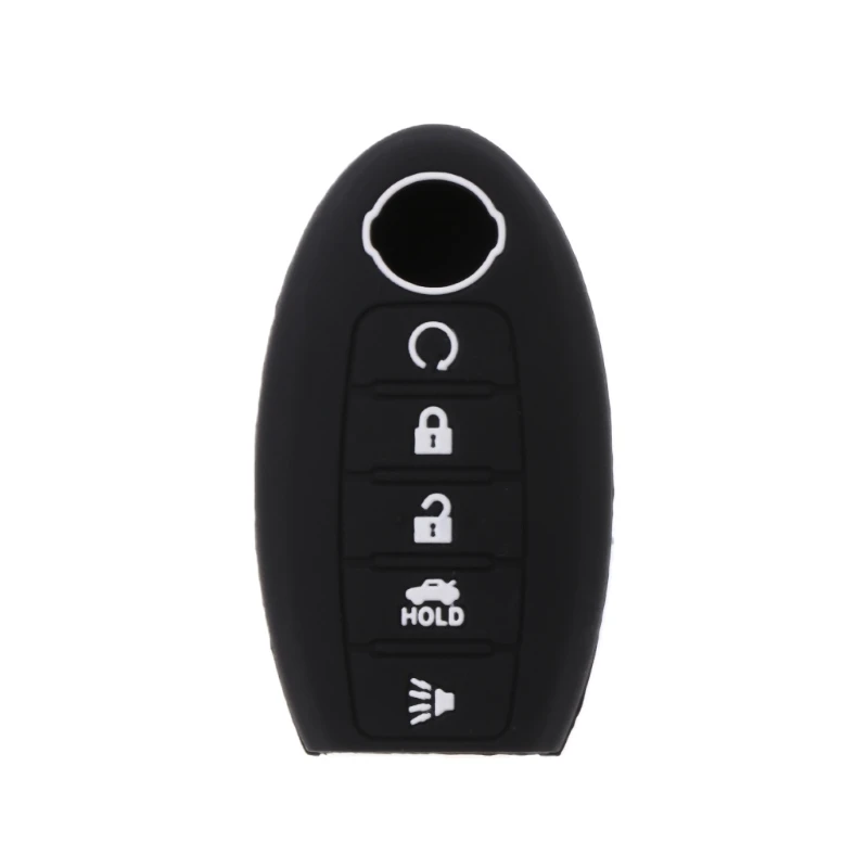 

NoEnName_Null 5 Buttons Silicone Remote Black Key Case Cover For Nissan Altima Maxima Pathfinder