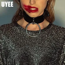 UYEE Goth ремни сексуальный женский ошейник из искусственной кожи широкий шейный ремень Регулируемый ремень SM Связывание сексуальные БДСМ шеи Наплечные ремни LN-005
