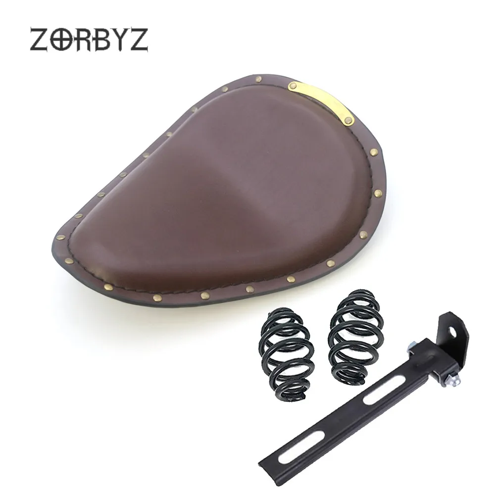 ZORBYZ мотоциклетные ретро коричневый искусственная кожа стиль Solo привод сиденья для Harley Chopper Bobber Пользовательские