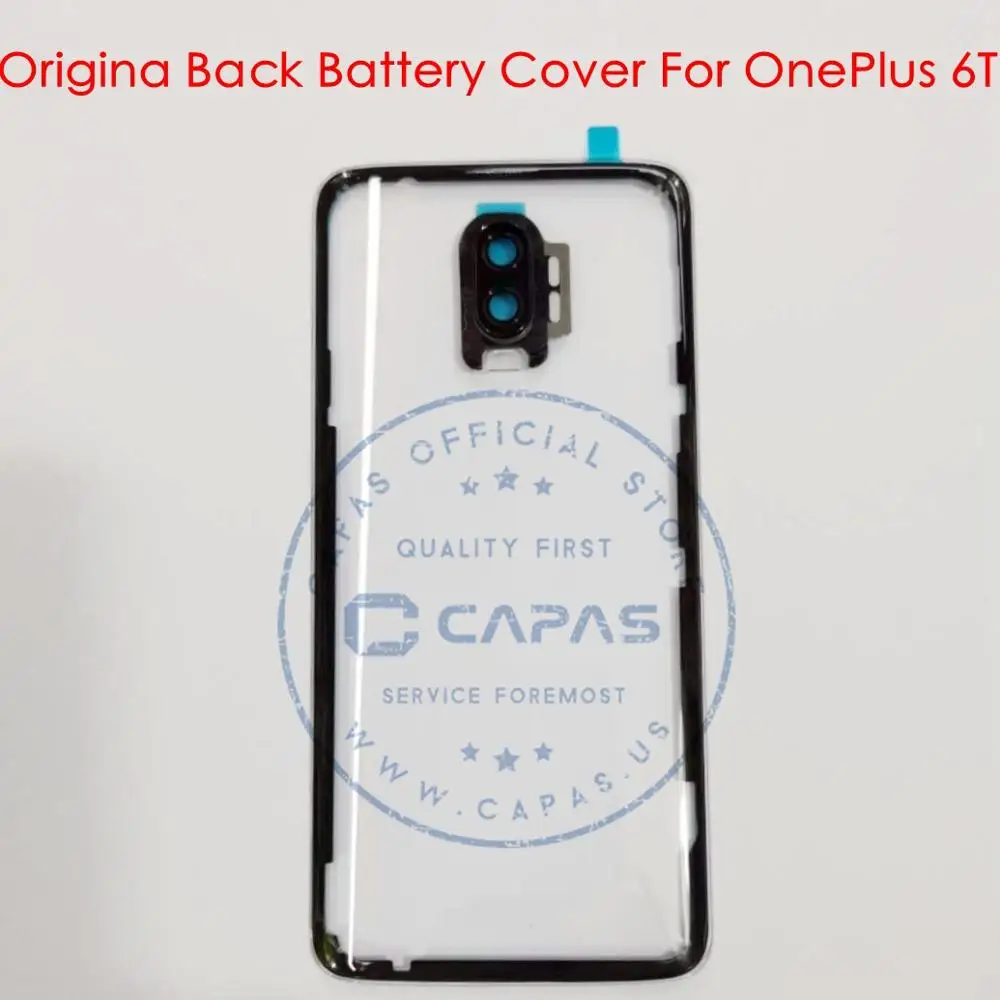 Для OnePlus 6T Задняя крышка батареи+ клей+ стеклянный объектив камеры для OnePlus 6T Задняя крышка корпуса Замена двери