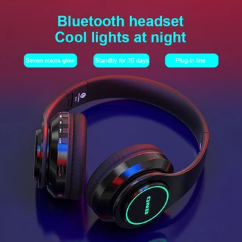 

B39 Head-mounted Headphone LED Light Wireless Headset Sports Bluetooth Earphone Subwoofer Universal Folding Headphones