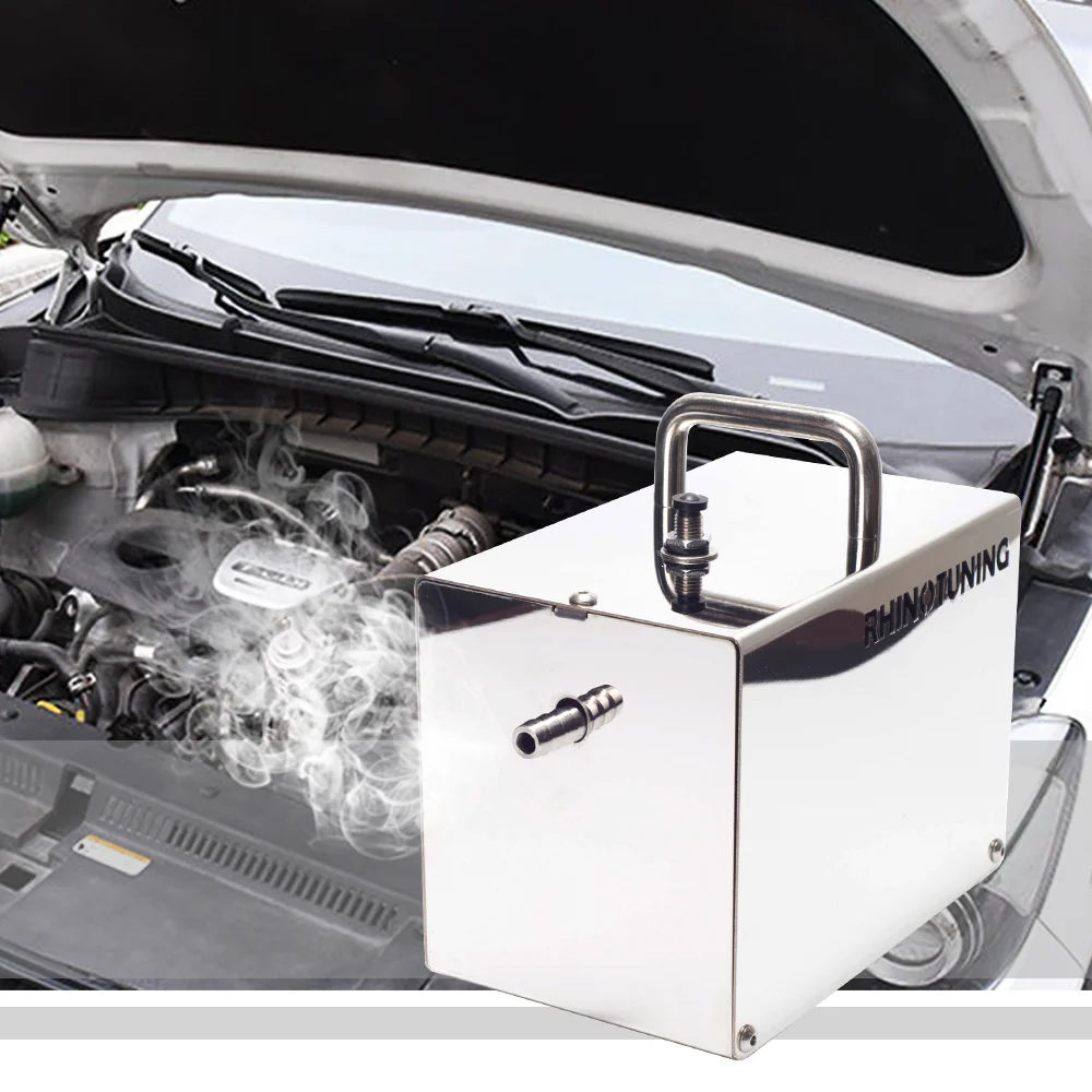 C F Chrome Sliver Automotive Smoke Machine 12V -60Kpa Built-In Air Pump System Detector Tester Pipe For Car Repair Tool