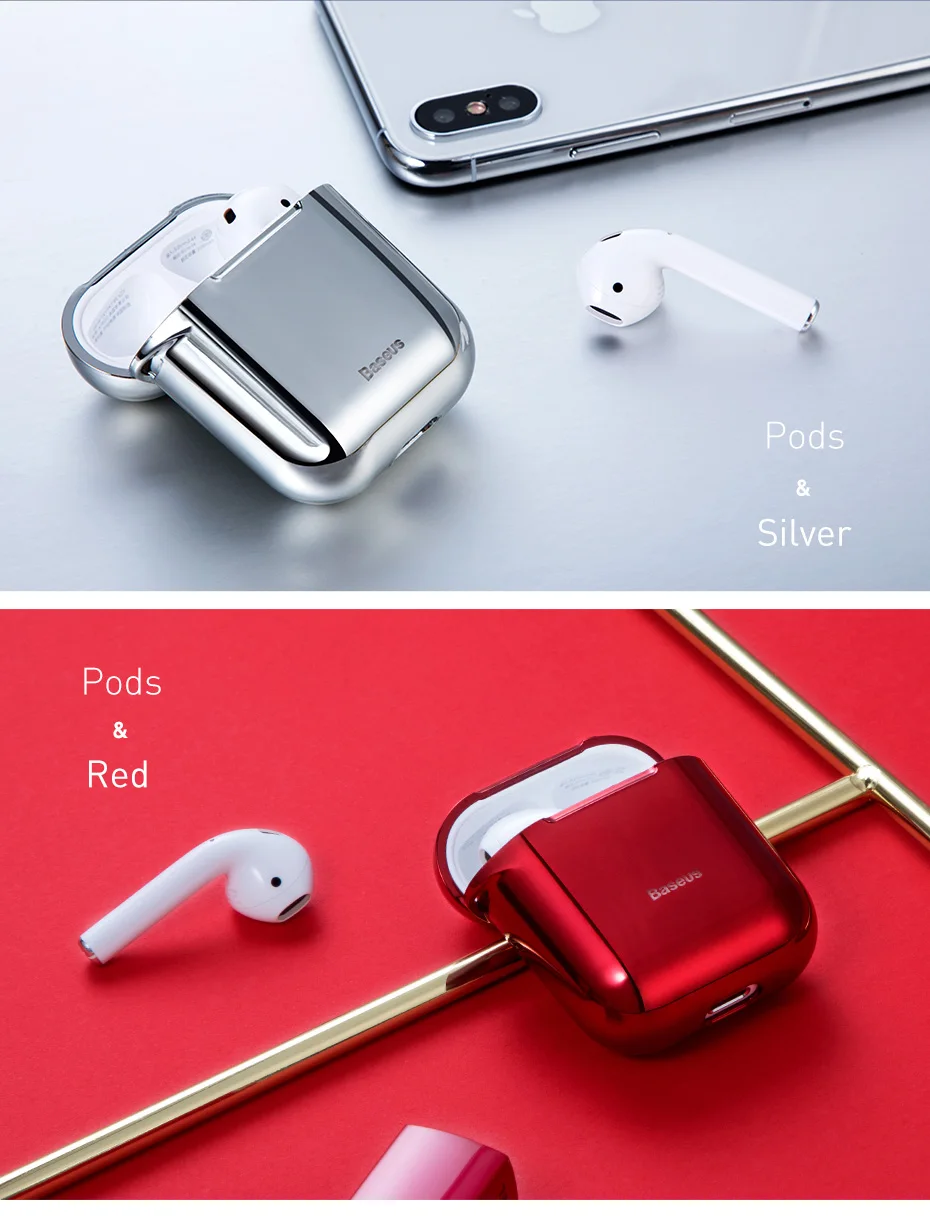 Baseus чехол для наушников Apple AirPods 2/1 силиконовый чехол беспроводной Bluetooth наушники Air Pods Чехол защитный для AirPod чехол