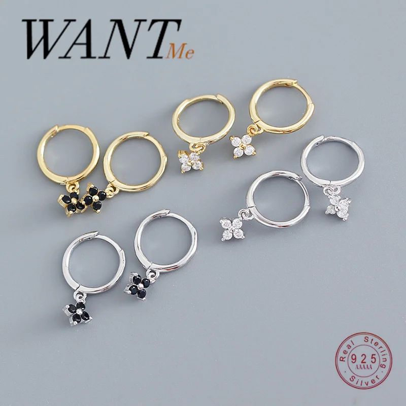 WANTME новые модные Подвесные серьги из серебра 925 пробы с черным и белым