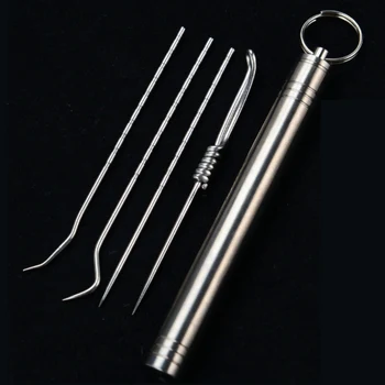

New Stainless Steel Toothpick Set With Portable Toothpick Holder Outdoor Household Travel Seal Storage Container Box Case 2020