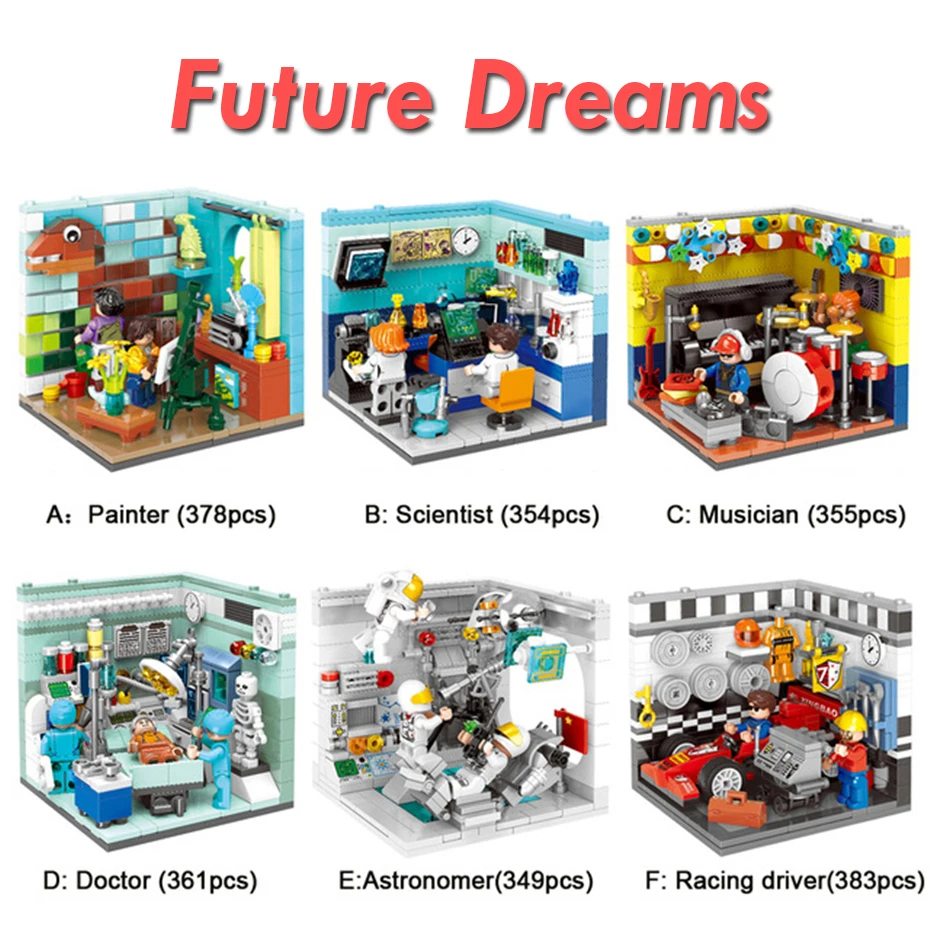 

XINGBAO 01402 6 IN 1 The Future Dreams House Sets Building Blocks Bricks City House Friends Model Building Kits Educational Toys