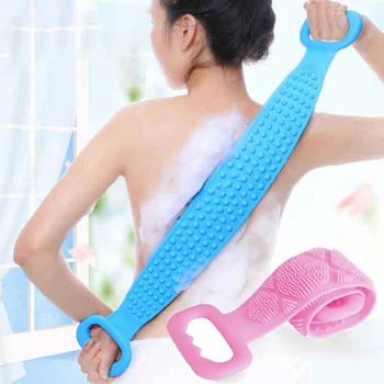 

Magic Silicone Brushes Bath Towels Rubbing Back Mud Peeling Body Massage Shower Extended Scrubber Skin Clean Shower Brushes