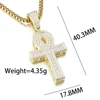 VANAXIN Ankh Necklace Cross Pendant  Egyptian Jewelry Hip Hop Style Iced Out Cubic Zircons Bling Rhinestone Egypt Small Chain Bo 2