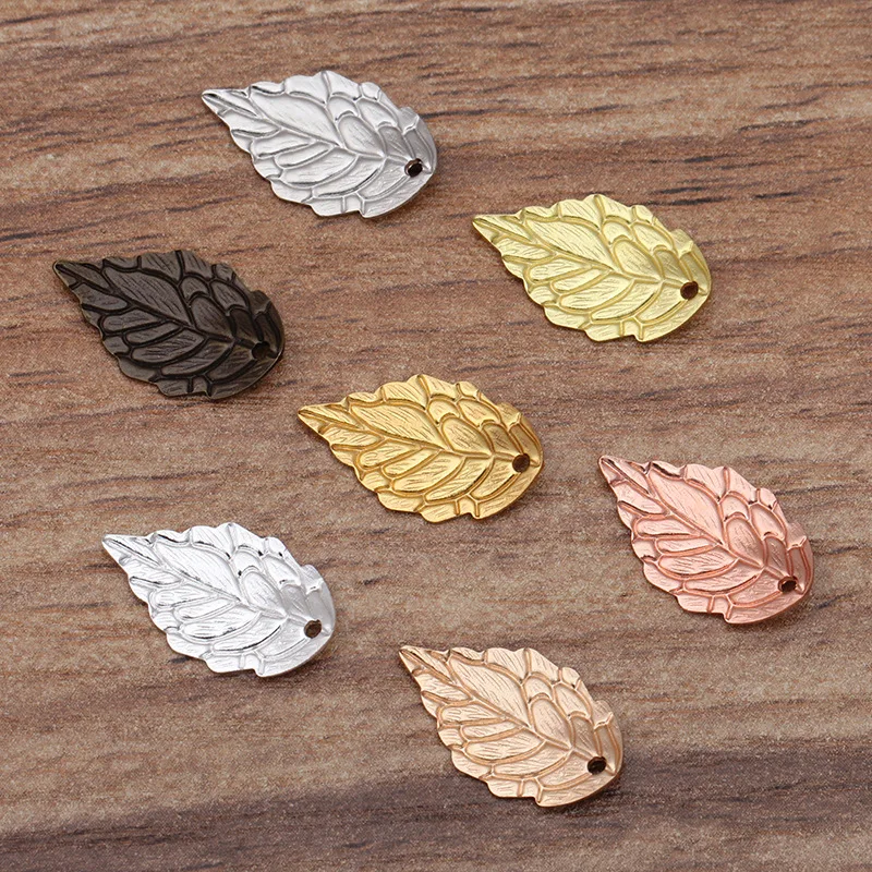 50Pcs Charm Filigree Hollow Leaves Pendant DIY Jewelry Making Leaf Metal h3 
