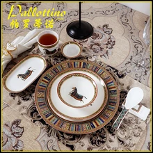 

Kitchen dining plate ceramic dish bowl star hotel luxury hotel box bone china tableware table European tableware