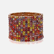 Dvacaman, модные свадебные ювелирные изделия, 12 со стразами в ряд, цветные браслеты для женщин, свадебные стразы, подарок на запястье