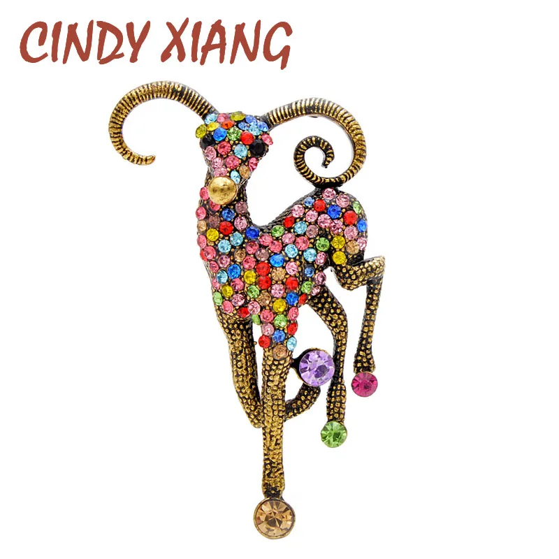 Винтажная брошь унисекс в виде козочки CINDY XIANG красивое украшение для мужчин и