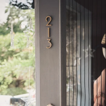 

DIY Number Letter 0 to 9# Golden Brass Number Decorative Wall Letters Symbols Personalize House Door Address Signs 8cm