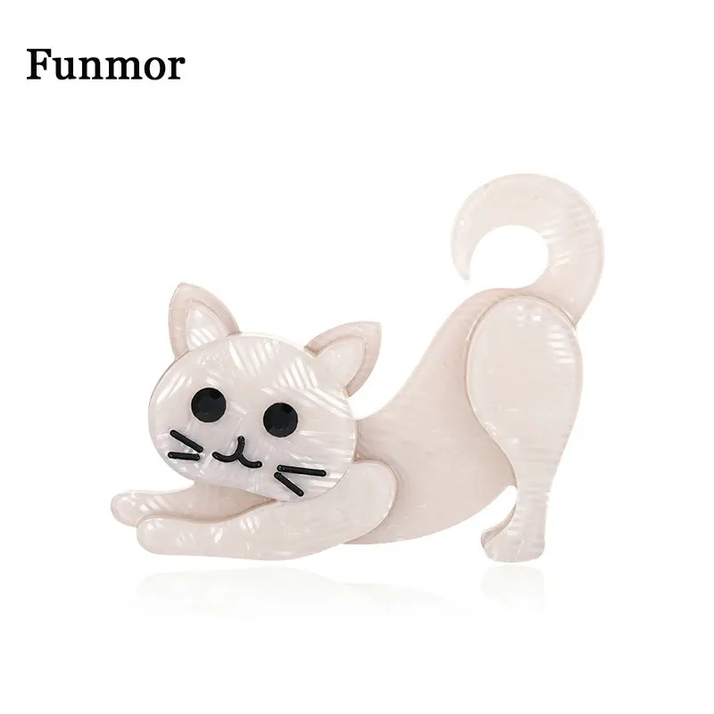

Funmor Lovely Acrylic Cat Brooch Animal Pins For Women Girls Routine Decoration Accessories Collar Bag Cardigans Ornaments Gifts