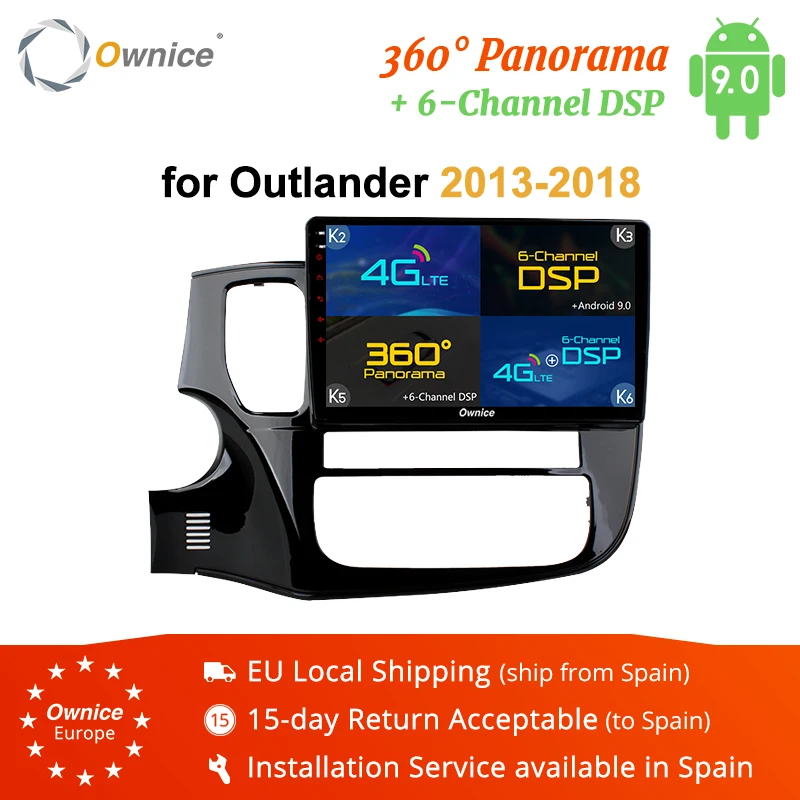 Ownice K1 K2 K3 k5 k6 Восьмиядерный Android 9,0 автомобильный DVD gps для Mitsubishi Outlander 2013- Авторадио gps 4G LTE DSP 360 Panorama