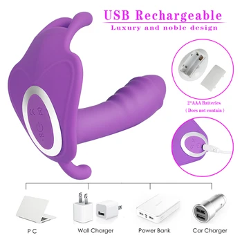 Wireless Remote Panty Dildo Vibrator Wearable Butterfly Anal Vibrator Vaginal Anus Stimulator For Female Masturbation Sex Toys 6