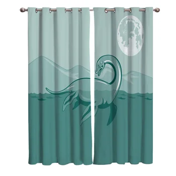 

Dinosaur Moon Ocean Mountain Printing Curtains Living Room Bedroom Home Decoration Suitable for Adult Children Window Curtain