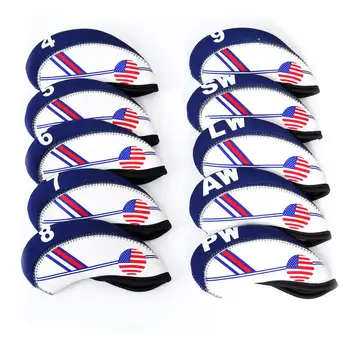 

Club Iron Cover Golf Head Cover Movement Sports Equipment Neoprene Material American Flag Pattern Golf Club Cover