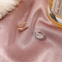 1PC Punk métal Zircon oreille manchette oreille pince pour femmes sans percé C forme géométrique petite oreille manchette oreille enveloppement oreille manchette Clips bijoux 4