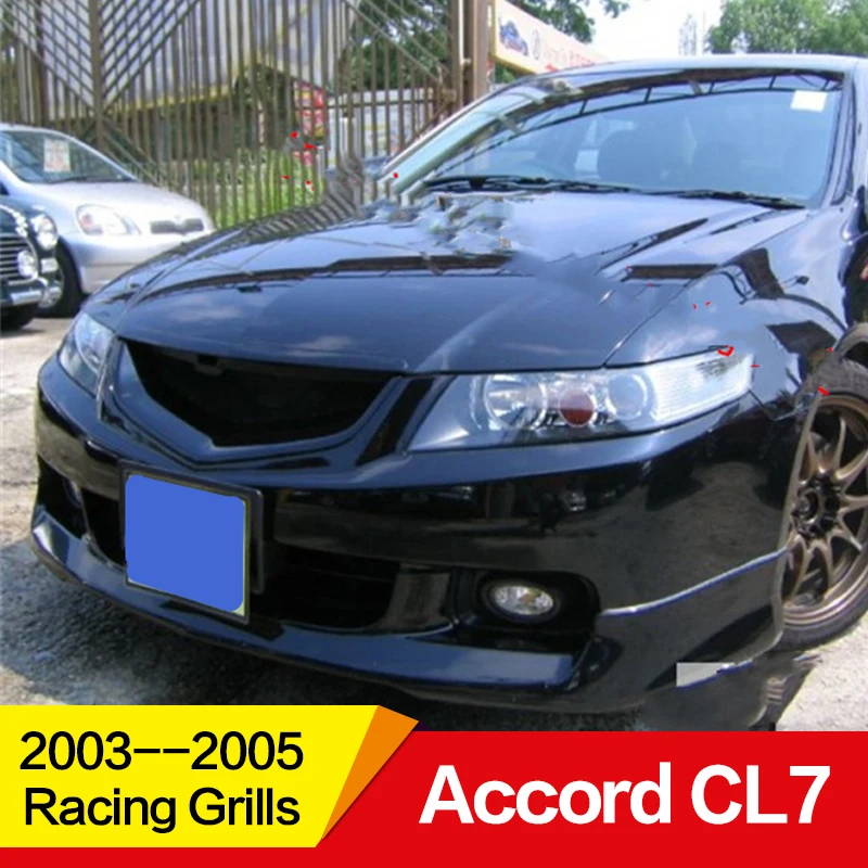 Используется для Honda Accord CL7 Racing Grills 2003 04 05 carbon fiber Refitt Передняя Центральная гоночная решетка крышка аксессуары без логотипа автомобиля